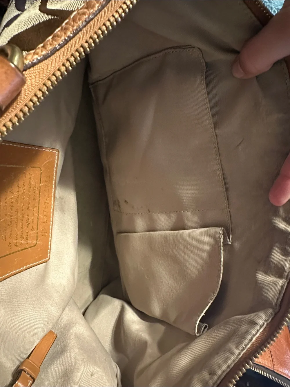 Coach Patchwork Signature Tote in Pink, Brown and Gold Metallic Accents